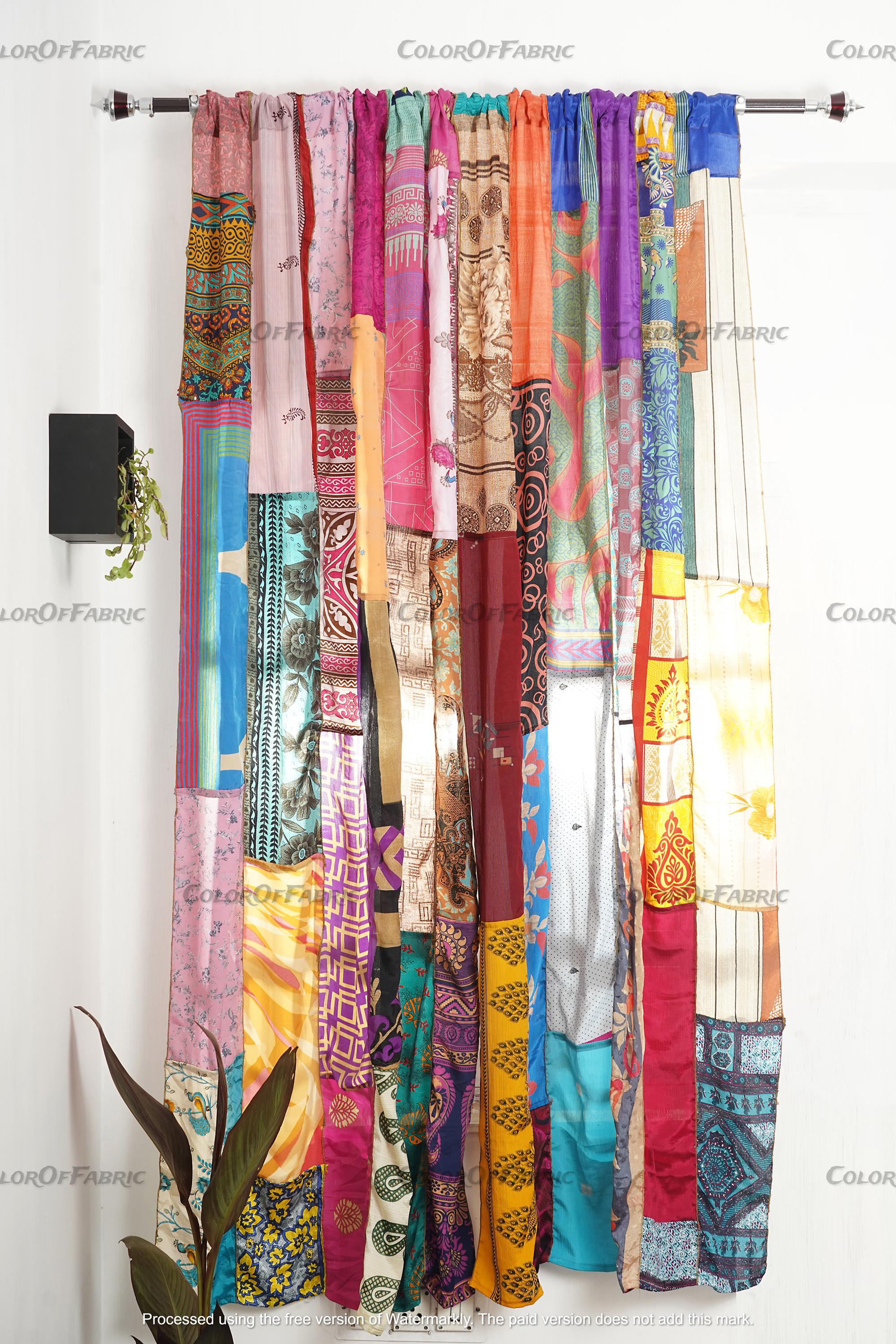 手作り卸売ロットのインドヴィンテージ古いシルクサリーマルチカラー