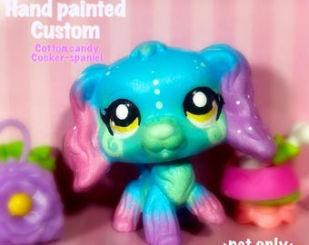 Cotten candy Cocker Spaniel | HAND PAINTED CUSTOM | littlest pet shop