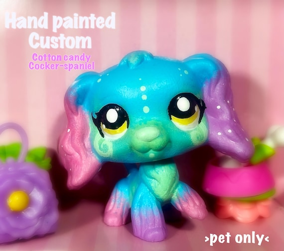 Cotten candy Cocker Spaniel | HAND PAINTED CUSTOM | littlest pet shop