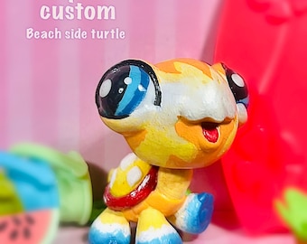 Tortue de plage | PEINTE À LA MAIN PERSONNALISÉE | Littlest Pet Shop