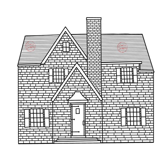 Brick House Coloring Page | Etsy