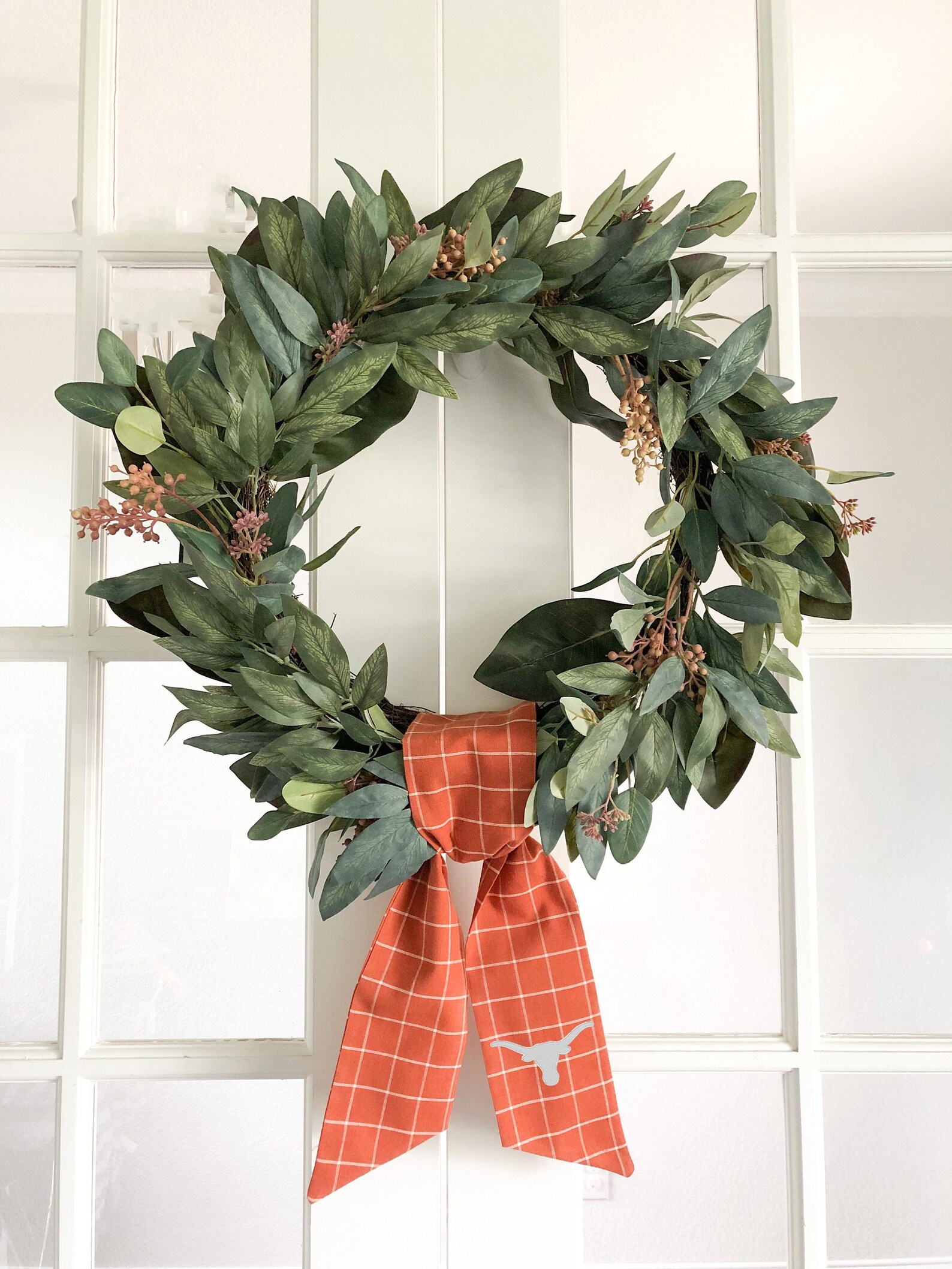 Longhorn Wreath Sash Embroidered Wreath Sash Monogrammed Etsy