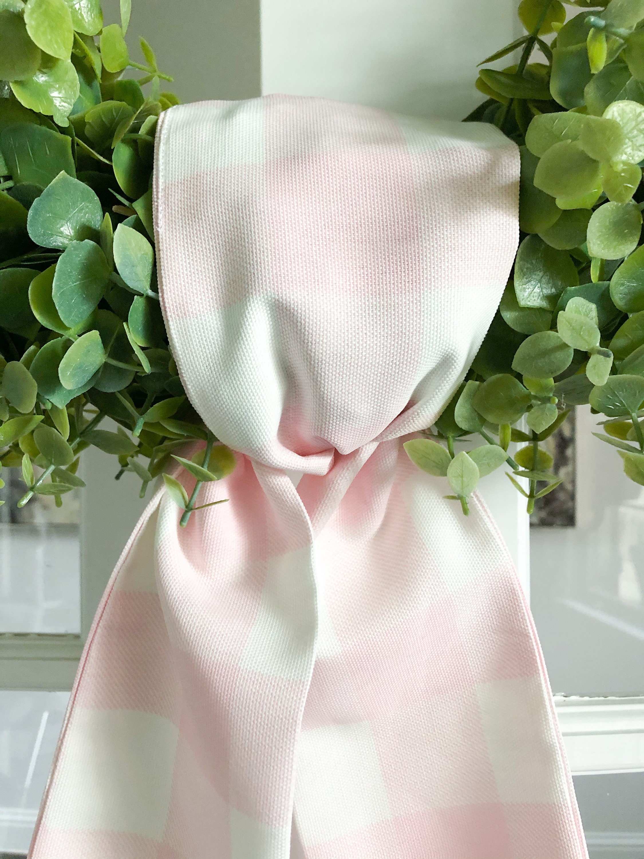 Spring Pink Buffalo Check Wreath Sash Pink Wreath Sash Etsy