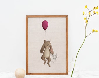 Digital Nursery Art Decor | Bunny | Animal Print | Printable Digital Download | Poster | Instant download