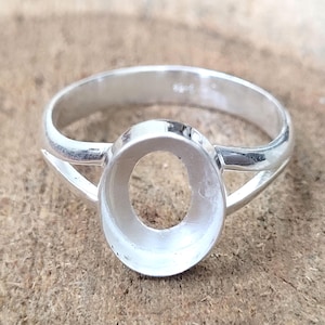 925 Sterling Silver Collet Oval and Teardrop Ring Plain Bezel Cup Open Blank Ring, Setting For Making Ring 6x8 to 10x20 mm, Jewelry Supplies