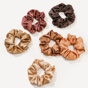 Satijnen scrunchieset | Neutraal | Minimaal | Scrunchieset | Haaraccessoires | Kerstcadeau | Haarelastiekje | Cadeau voor haar | Verjaardagscadeau