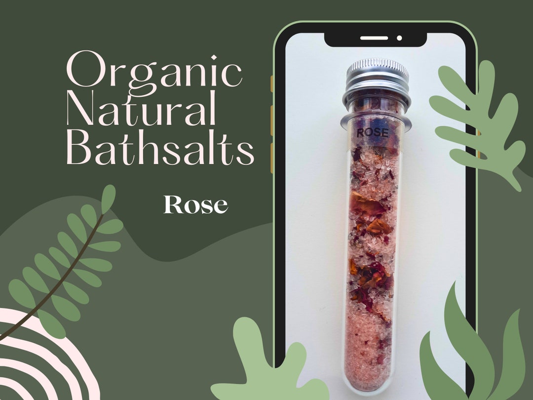 Bath Salt Tubes 3pcs 6pcs Rose Salts Organic Natural Vegan Muscle Soak