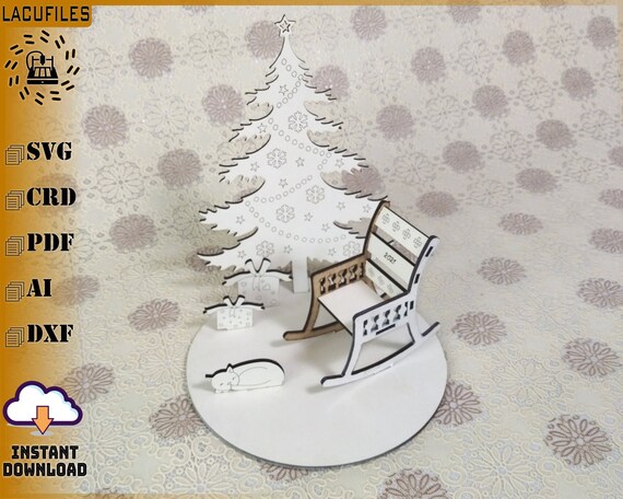 Christmas Tree Laser Cut File, 3mm Plywood, CNC (svg, dxf, ai, pdf) Digital Download