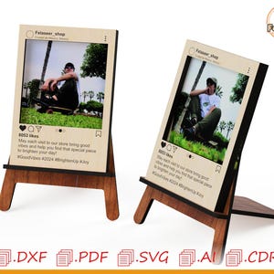 Laserskuren ram för sociala medier SVG: CNC-filer (digital nedladdning)