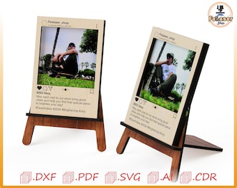 Laser Cut Social Media Frame SVG: CNC Files (Digital Download)