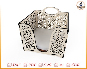 SVG Laser Cut Files, Napkin Box for Tables 5mm SVG Laser cut Vector for Napkin Holders Glowforge Projects, laser cut files, arte cnc