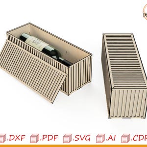 Laser Cut Wine Box Template: SVG Vector File (Digital Download)