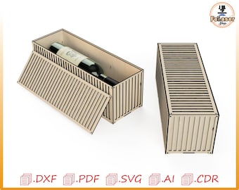 Laser Cut Wine Box Template: SVG Vector File (Digital Download)