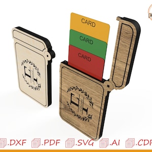 Laser geschnittene personalisierte Kartenvorlage aus Holz/Kartenetui/Geldbörse/Visitenkartenhalter/Geldbeutel aus Holz für den Laserschnitt.