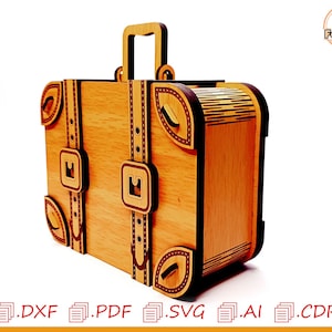 Acancia suitcase for laser cutting/template for cnc laser/suitcase box for laser cutting/vector product svg for cnc laser/money organizer