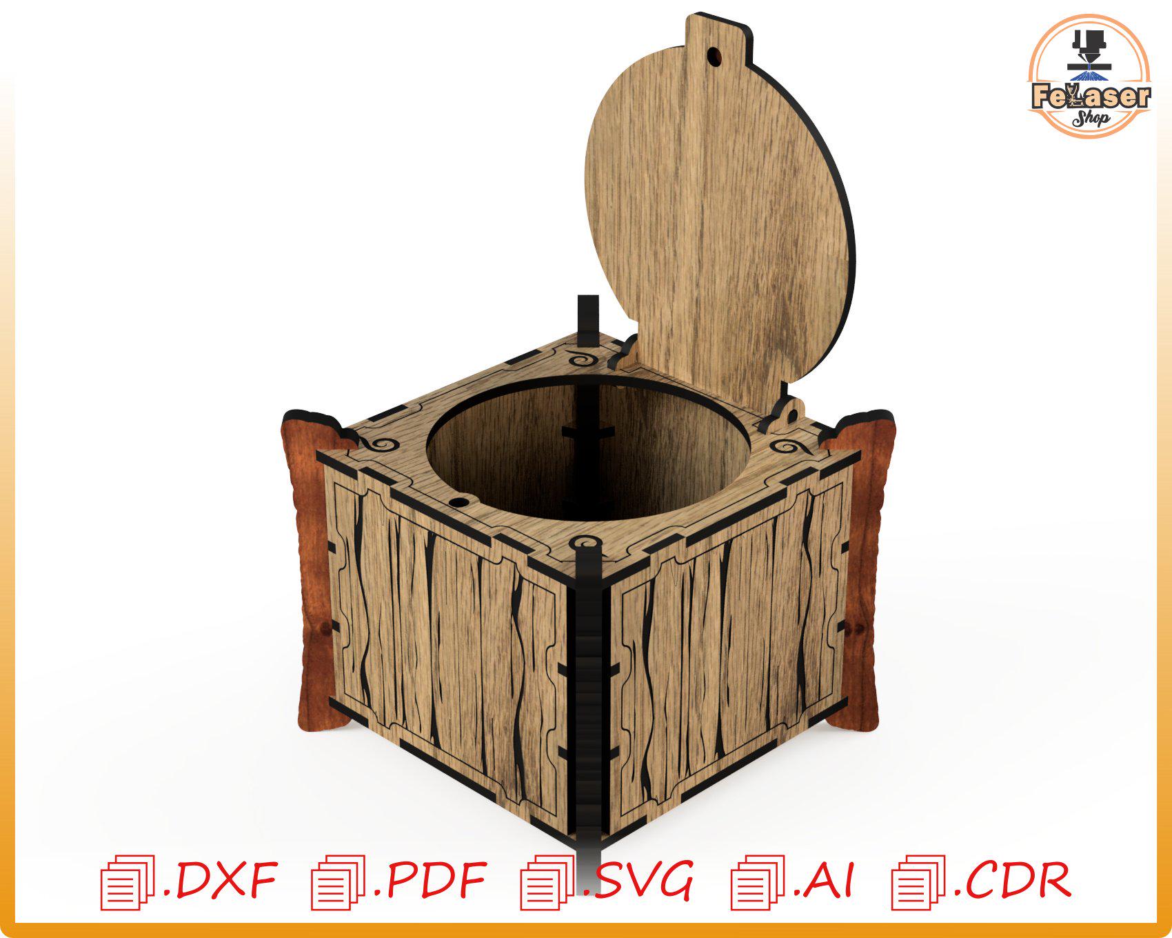 Laser Cut Wooden Box With Lid, DXF SVG Files - Etsy