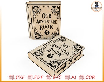 Laser Cut Book Box: Wooden Storage, Craft Project (Digital File)