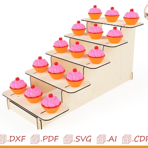 Display-Ständer für Laserschneiden, SVG-Dateien für Laserschneiden, Vektor-Vorlagen für Laserschneiden, Display-Organizer für Laserschneiden.