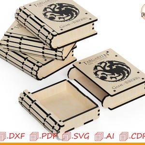 Mini Buchbox für das Laserschneiden, Vektorvorlagen für das Laserschneiden, Buchbox SVG, Vektoren für das Laserschneiden, Buchbox.