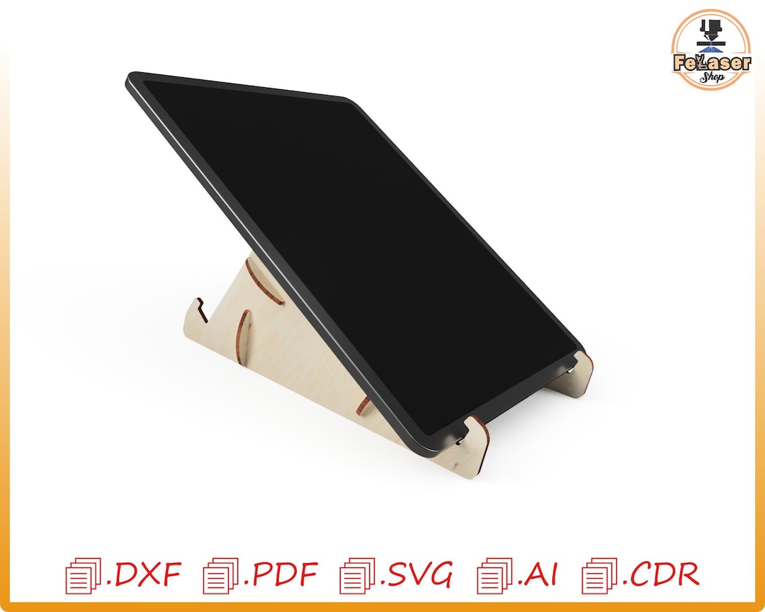 TABLET STAND Laser Cut Template Plans Wooden iPad Stand Wood Tablet