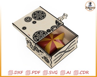 CNC Laser Cut Box Vorlage, Mechanisches Zahnraddesign (Digitale Datei)