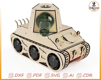 Tank Bottle Holder - Laser Cut Files (svg, dxf, pdf, cdr, ai, dwg)