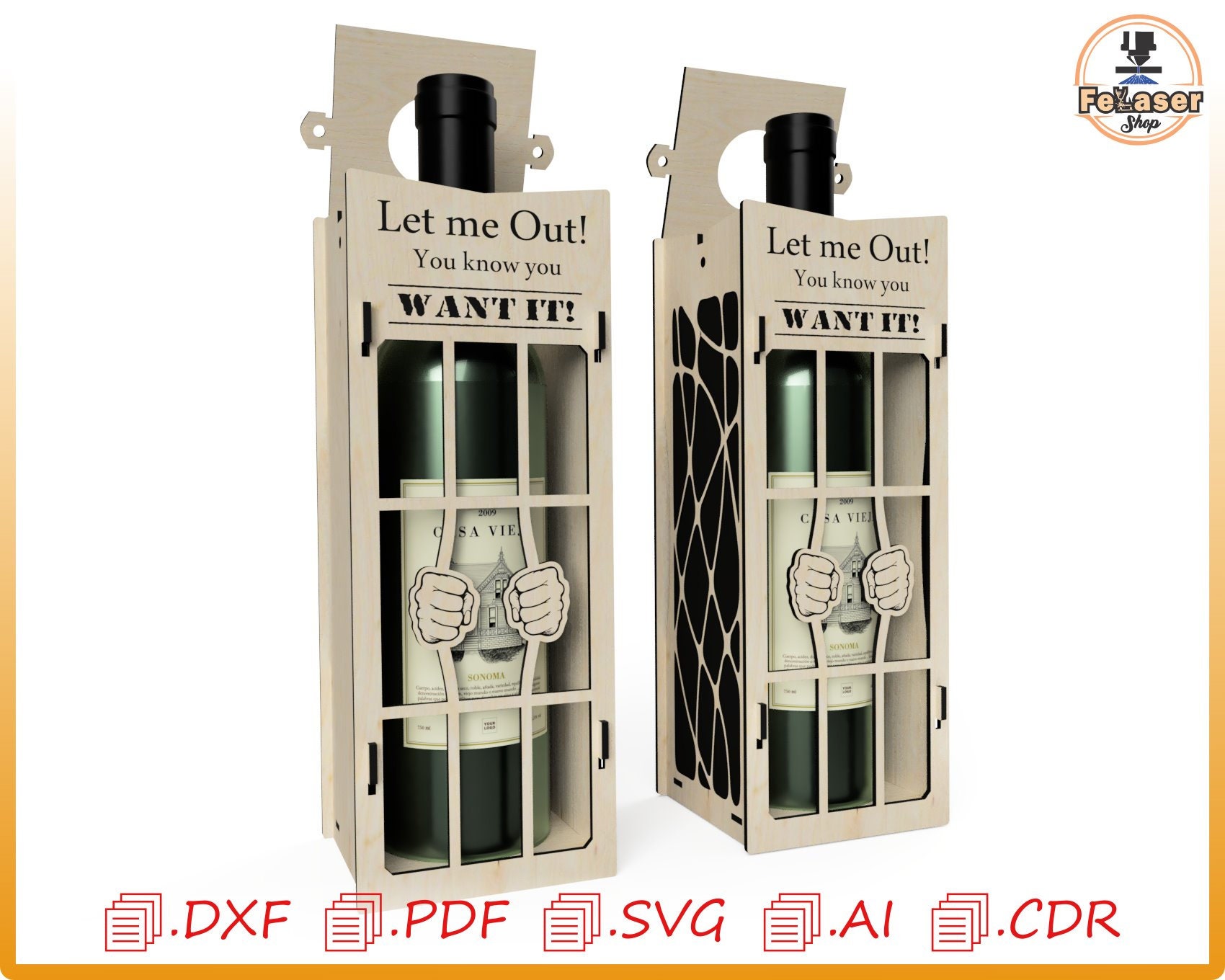 Incarcerated Wine Box Wine Box for Laser Cutting Plywood Etsy