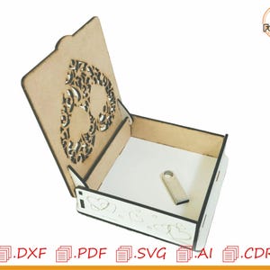 Love Boxes for Laser Cut, 2 Different Models, for 3mm Thick Wood - Svg / Pdf / Crd / Dxf Laser Cut Files / Glowforge - Instant Download. 3mm