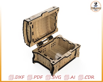 Laser Cut Ring Box: Wedding Ring Chest SVG (Digital File)