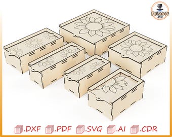 Sunflower Box Laser Cut Files