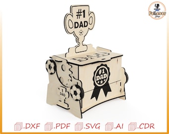 Laser Cut Mechanical Dad Box Template, Personalized Wood Case (Digital File)