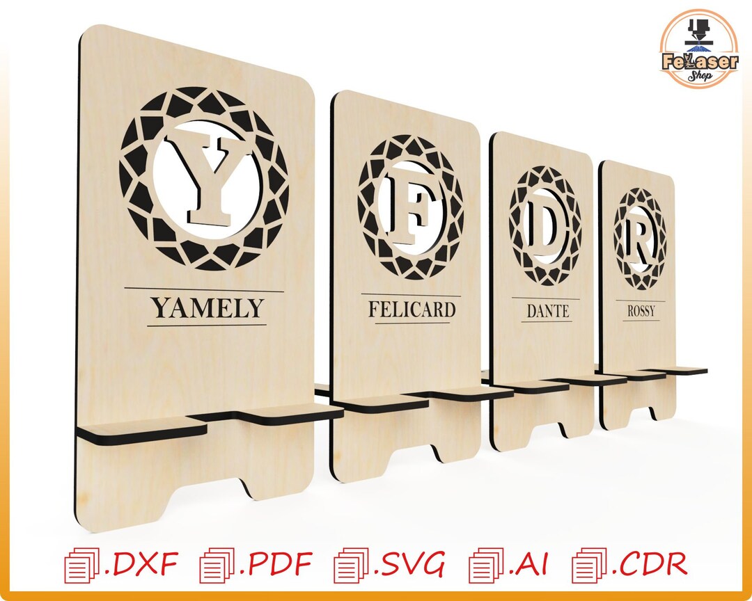 Laser Cut Personalized Cell Phone Holder Vector Designs (digital File ...