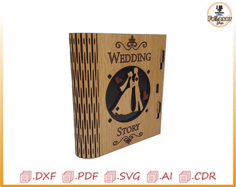 Plywood Wedding USB Box, Laser Cut File (svg, dxf, pdf)
