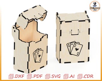 Laser Cut Playing Card Box Template, SVG Vector (Digital Download)