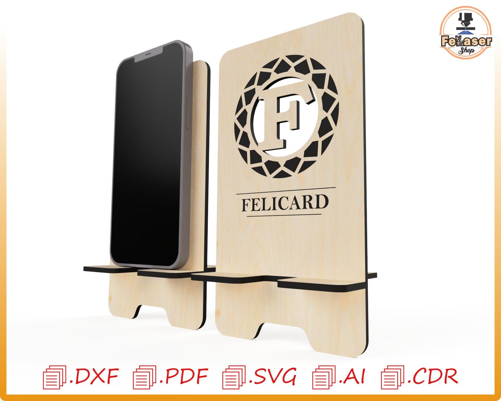 Laser Cut Personalized Cell Phone Holder Vector Designs (digital File ...