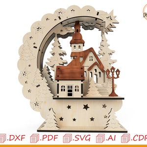Christmas decoration for laser cutting, vectors for cnc laser machines, items for christmas parties, night light to decorate, glowforge cnc.