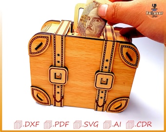 Laser Cut Suitcase Template, CNC Files (svg, dxf, pdf)