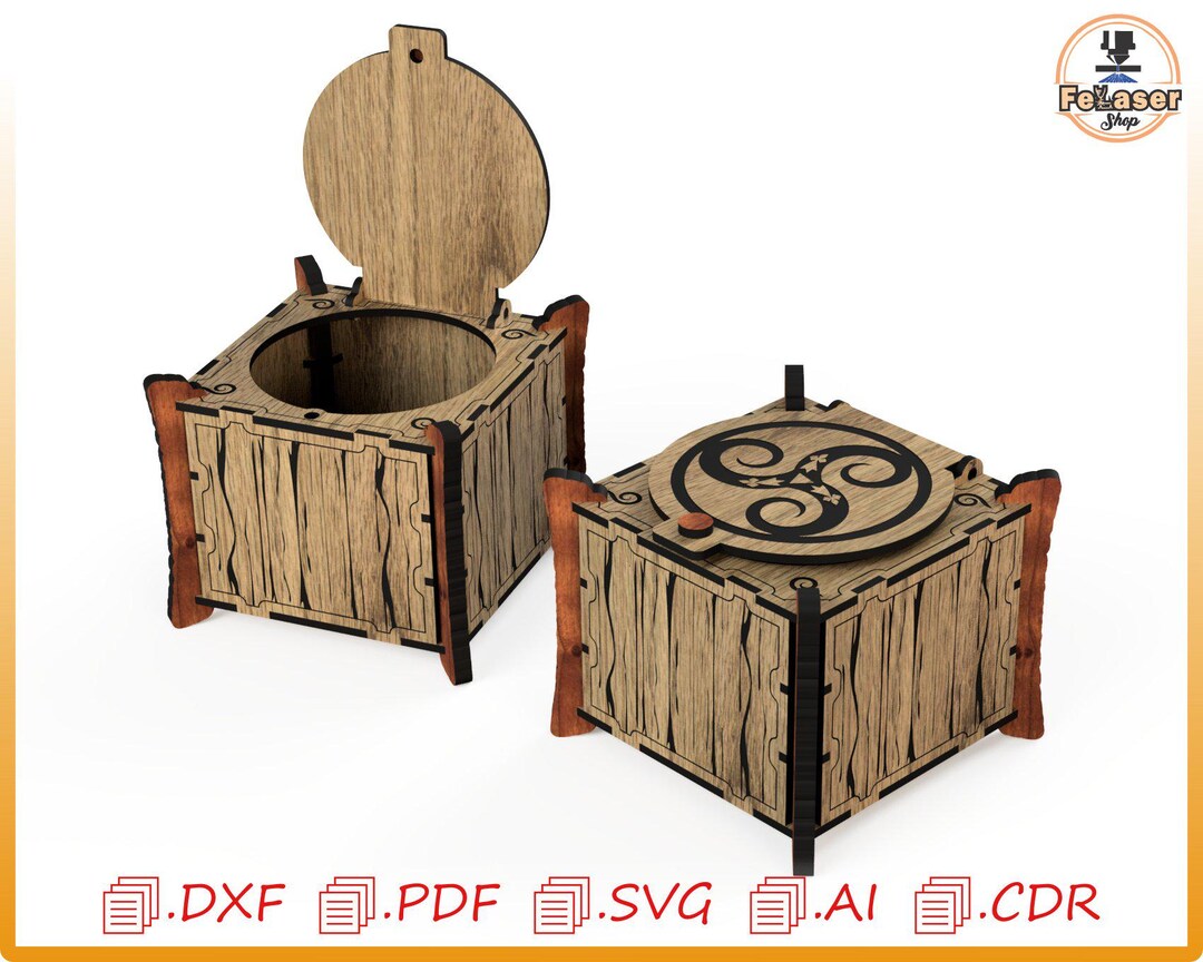 Laser Cut Wooden Box With Lid, DXF SVG Files - Etsy