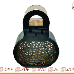 Wood bag for laser cutting Svg Dxf Cdr, folding bag for CNC cutting, flexible, vector files, cnc pattern, cnc cutting, laser cutting. 3mm