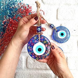 Boze oog muur opknoping, boze oog kunst aan de muur, huisbescherming, glazen ornament, Nazar amulet, boze oog deur decor, boze oog thuis, Turks oog