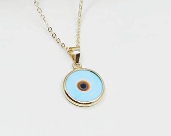 Blue Evil Eye Necklace, Dainty Evil Eye, Murano Evil Eye Charm, Turkish Evil Eye Jewelry, Nazar Necklace, Evil Eye Gift