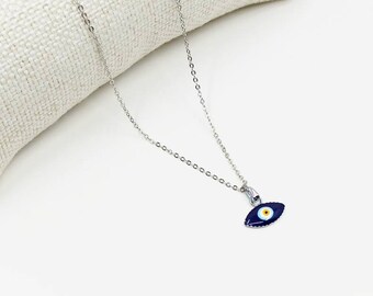 FANCIME Collana Y Con Occhio Turco Nazar E Infinito - Argento 925 Placcato Oro - Lunghezza Regolabile 40+5 Cm - 2