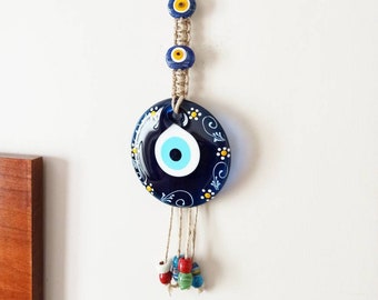 Large Evil Eye, Painted Evil Eye, Evil Eye Art, Turkish Eye Wall Decor, Blue Evil Eye, New Home Gifts, Evil Eye Hanging, Nazar Boncuk