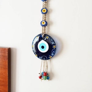 Large Evil Eye, Painted Evil Eye, Evil Eye Art, Turkish Eye Wall Decor, Blue Evil Eye, New Home Gifts, Evil Eye Hanging, Nazar Boncuk