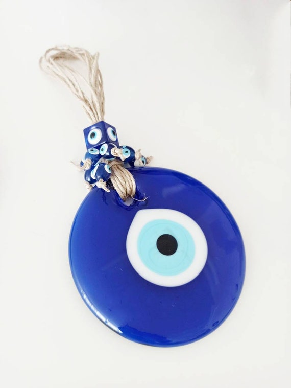 Große blaue Böse Auge, Evil Eye Wandbehang, Nazar Amulett, Türkisch Eye  Decor, Mati Perle, Hausschutz, runde Glasperle, Evil Eye Ornament -   Österreich