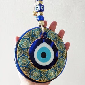 Large Evil Eye Home Decor, Evil Eye Wall Hanging, Turkish Decor, Evil Eye Art, Nazar, Beautiful Home Decor, New Home Gift, House Protection