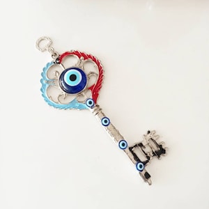 Key Wall Decor, Evil Eye Decor, Skeleton Key, Rustic Home Decor, Antique Key, Key Wall Hanging, Authentic, Iron Key, Shabby Chic