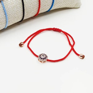 Evil Eye String Bracelet, Evil Eye Wish Bracelet, Evil Eye Bead Bracelet, Nazar Bracelet, Zirconia Evil Eye Jewelry, Greek Eye, Lucky Charm