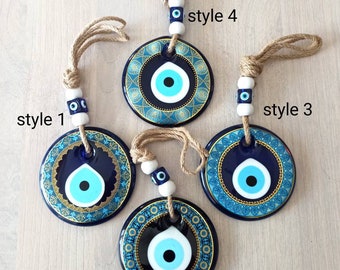 Housewarming Gift, Evil Eye Protection for Home Decor, Greek Eye Wall Hanging