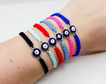 Daily Evil Eye Bracelet, Macrame Evil Eye Bracelet, Minimalist Evil Eye, Turkish Eye Bracelet, Nazar, Lucky Eye Bracelet, Colorful Bracelet